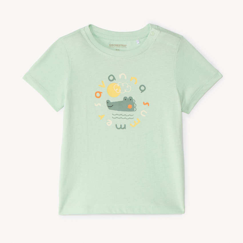 T-shirt manches courtes uni print fantaisie pour bébé garçon 