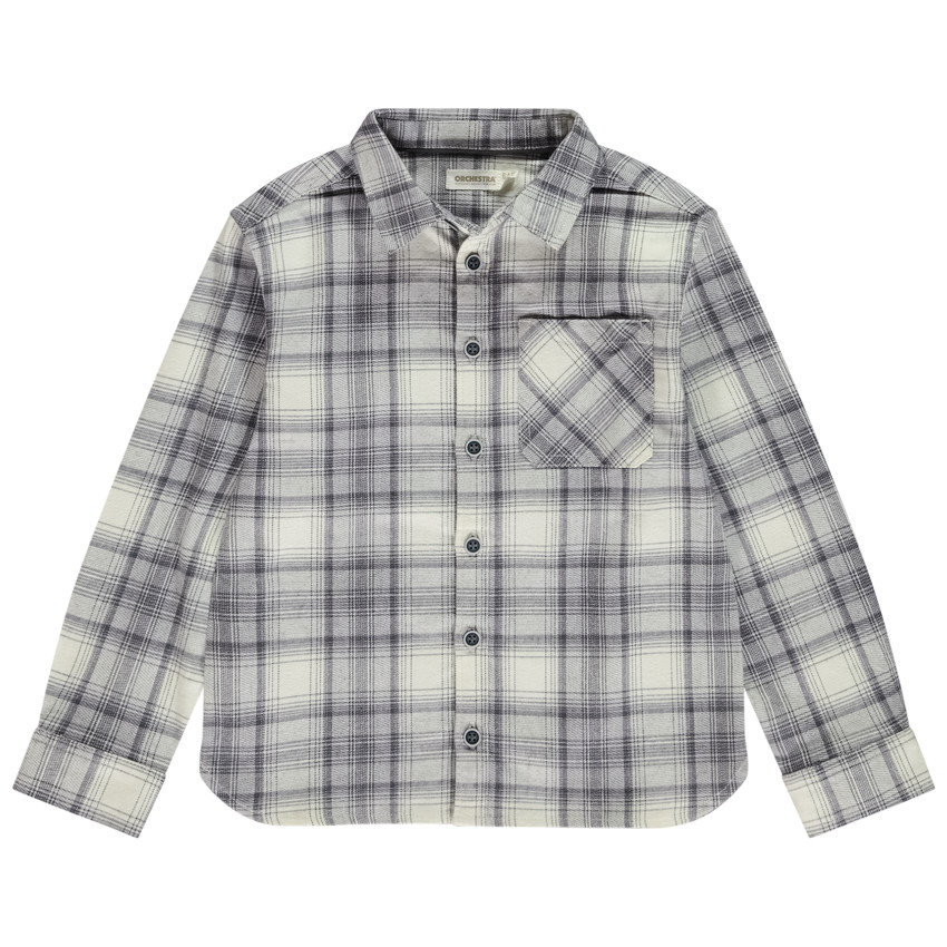 Chemise manches longues à carreaux pour garçon  