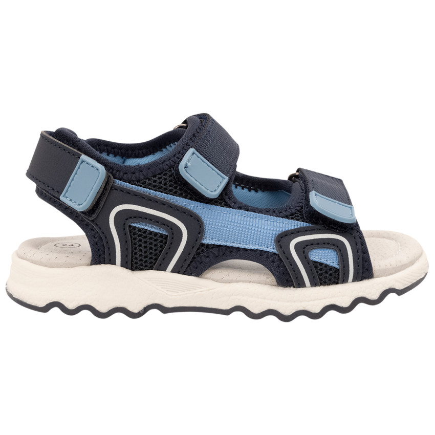 Tweekleurige sandalen met velcro in mesh voor jongens 