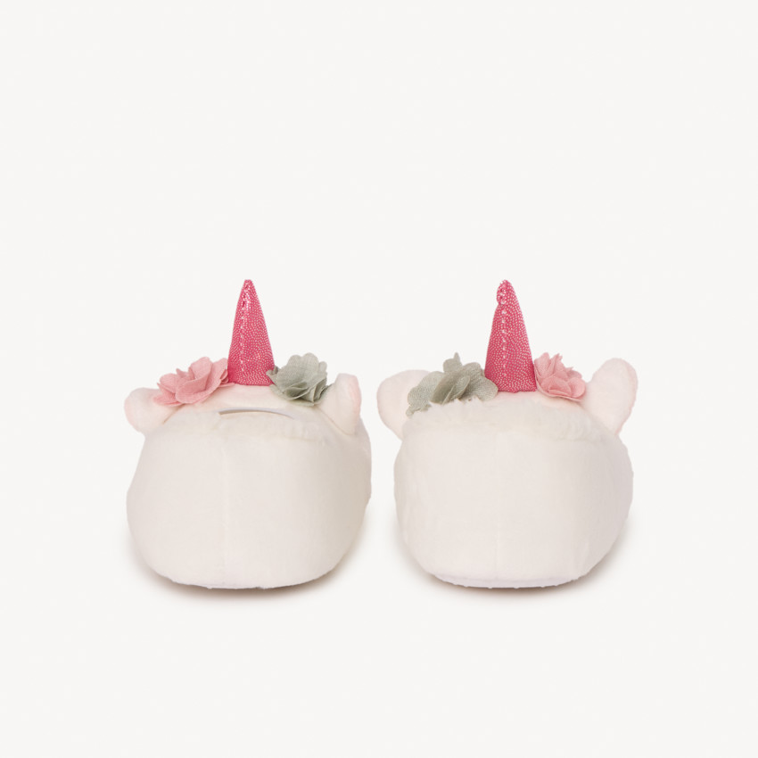 Chausson avec élastique et tête de licorne pour bébé fille 