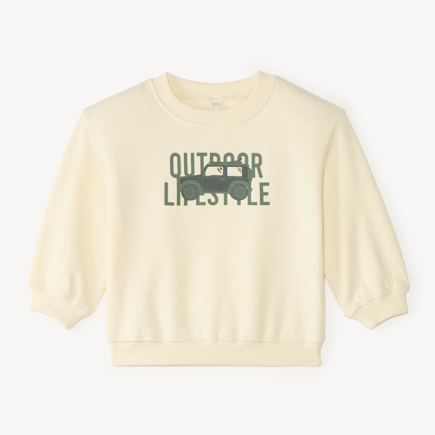 Oversized sweatshirt voor babyjongen met fantasieprint 