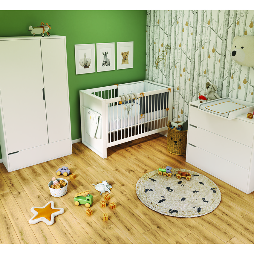 Lot de 2 bavoirs forme bandana imprimés thème forêt 