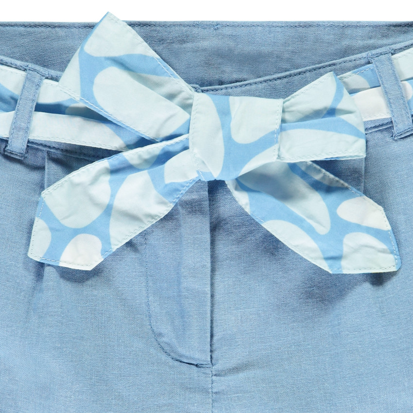 Short van stof met knoopceintuur voor meisjes 