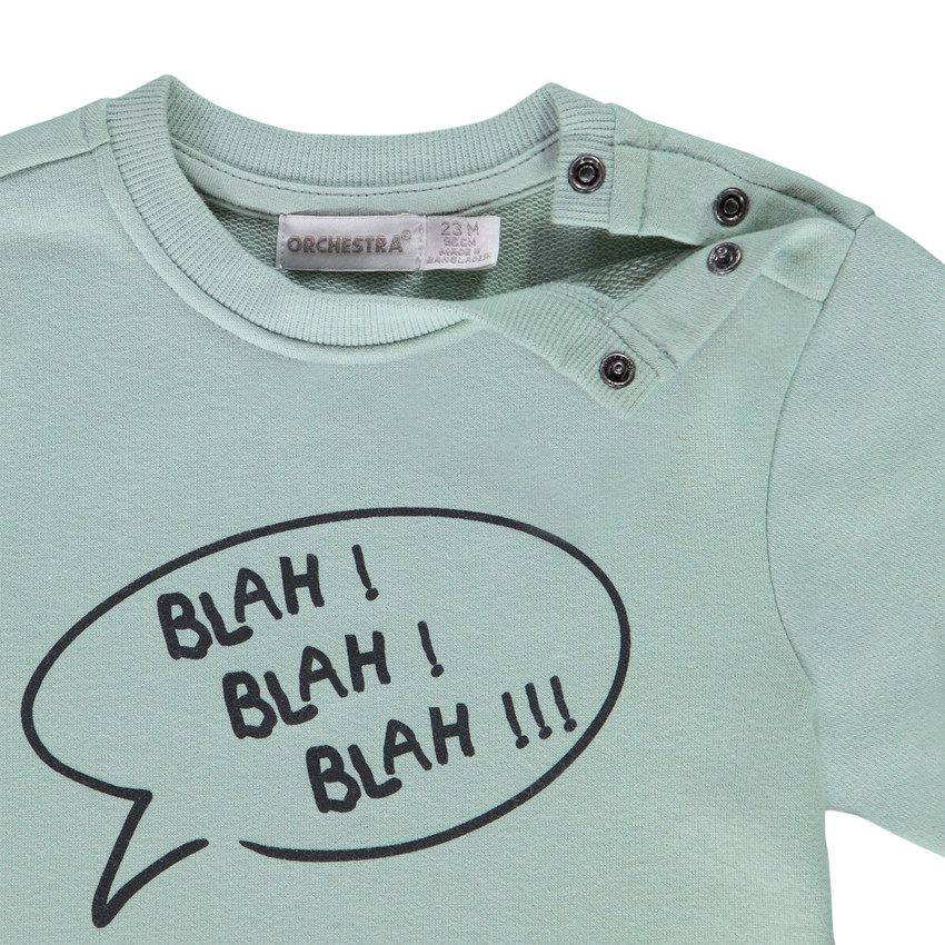 Ensemble en molleton sweat printé + jogging uni pour bébé garçon 