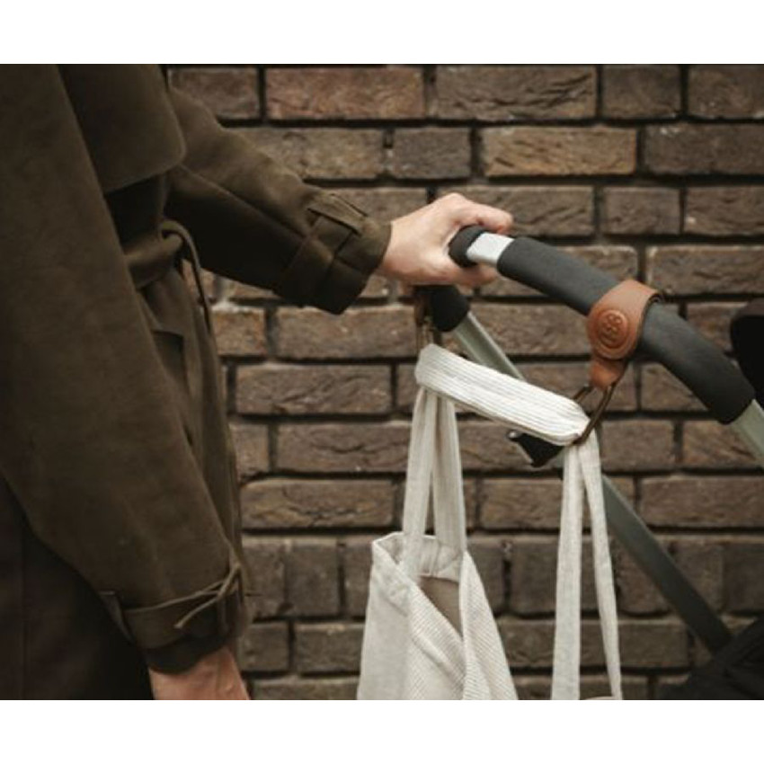 Haken voor kinderwagen Leder Bruin 