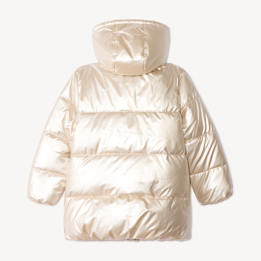 Donsjas met iriserende stof en sherpa voering voor meisjes 