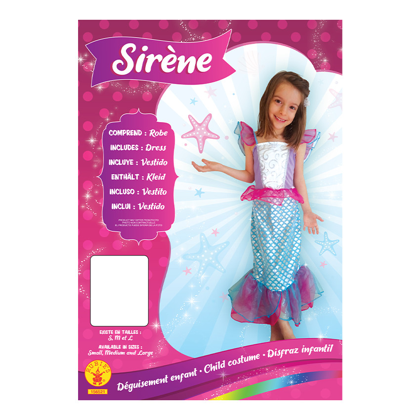 Déguisement de sirène taille 5-7 ans 