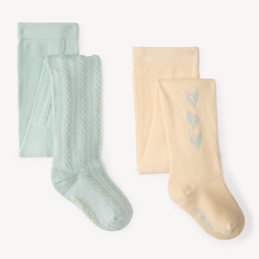 Set van 2 dikke babymeisjesmaillots met bloemenmotief 