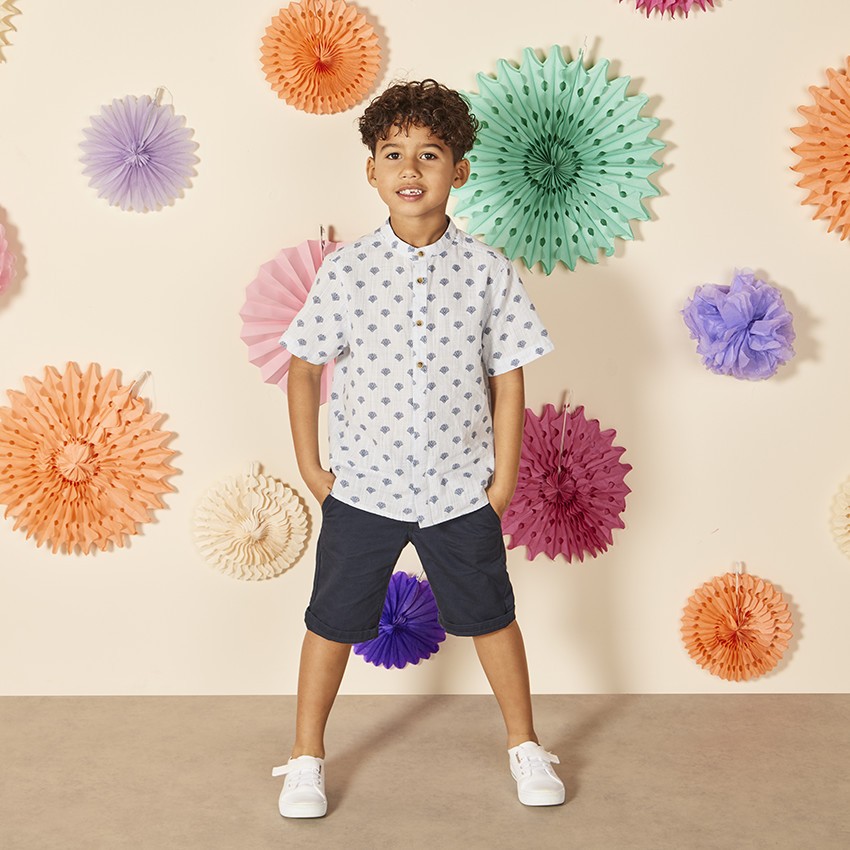 Chemise manches courtes imprimé palmiers pour garçon 