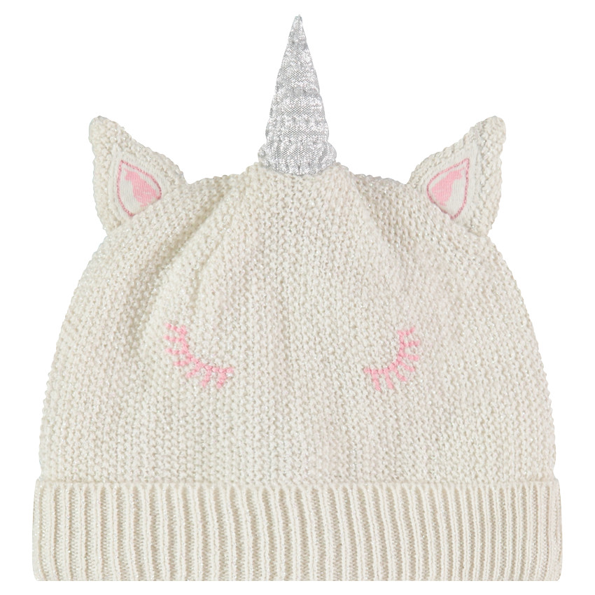 Bonnet licorne en tricot doublé jersey 