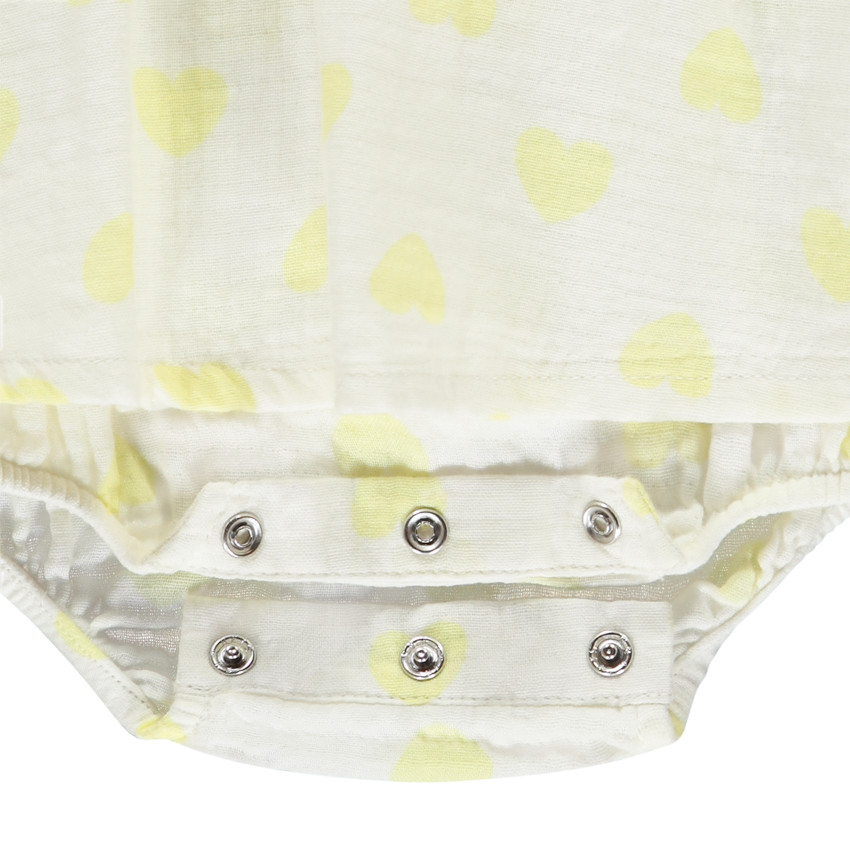 Robe effet 2 en 1 fantaisie imprimé cœurs pour bébé fille  