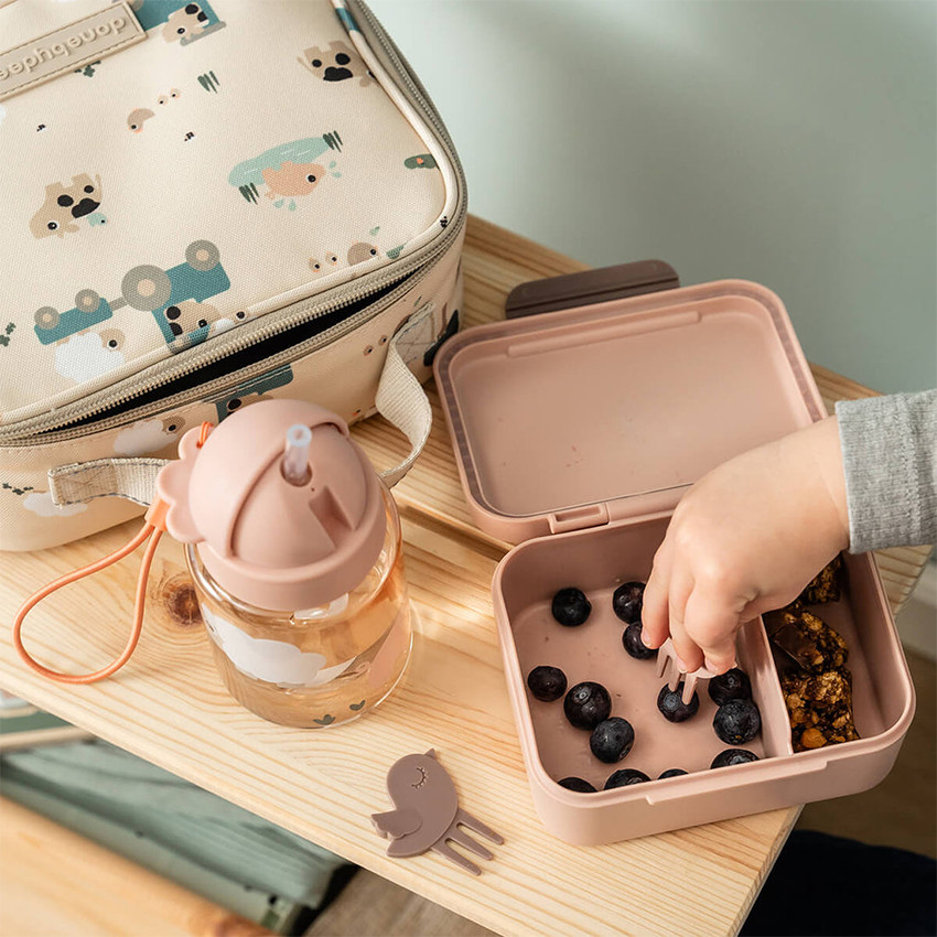Snackbox met snackprikkers Tiny Farm Roze 