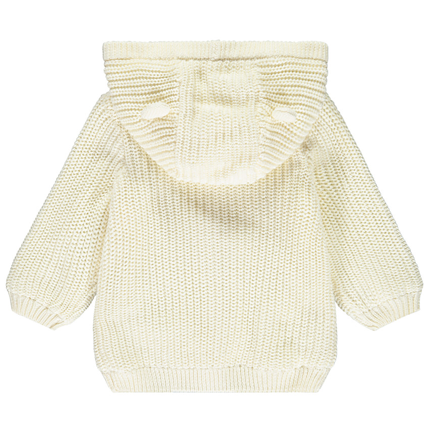 Gilet en tricot perlé avec capuche ludique pour bébé fille 