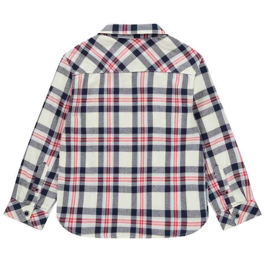 Chemise manches longues à carreaux en flanelle pour garçon 