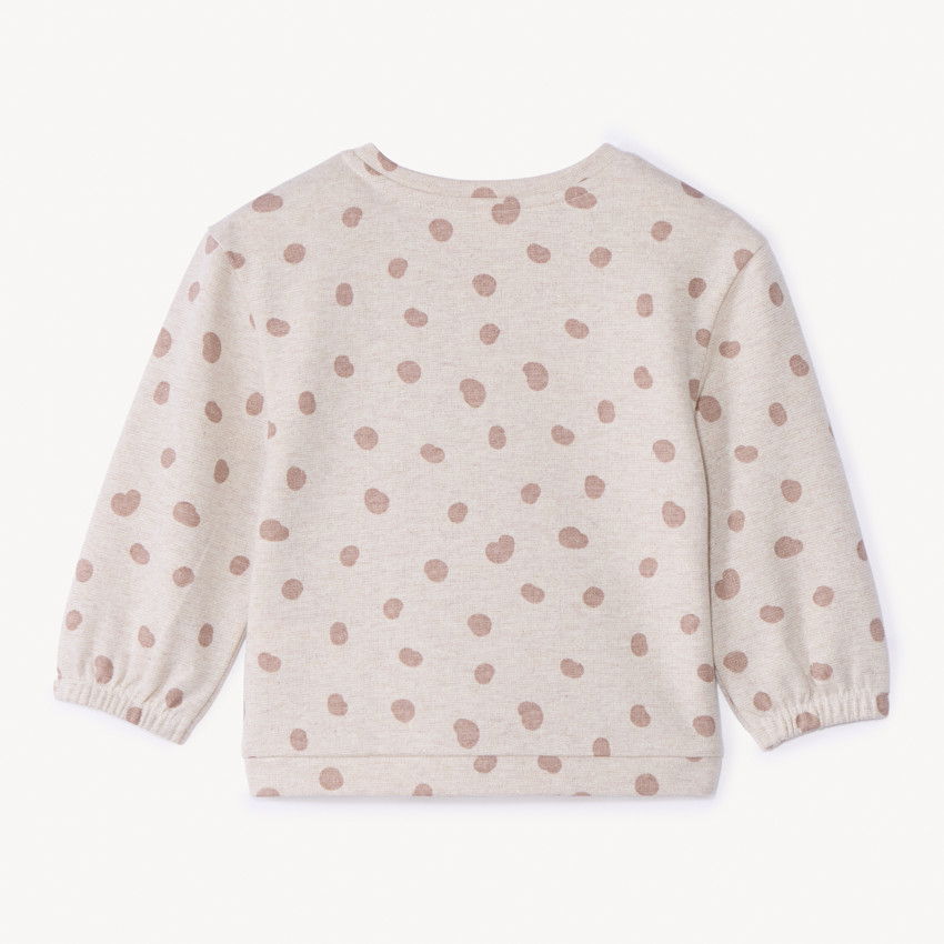 Sweat molleton imprimé pois et scintillant pour bébé fille 