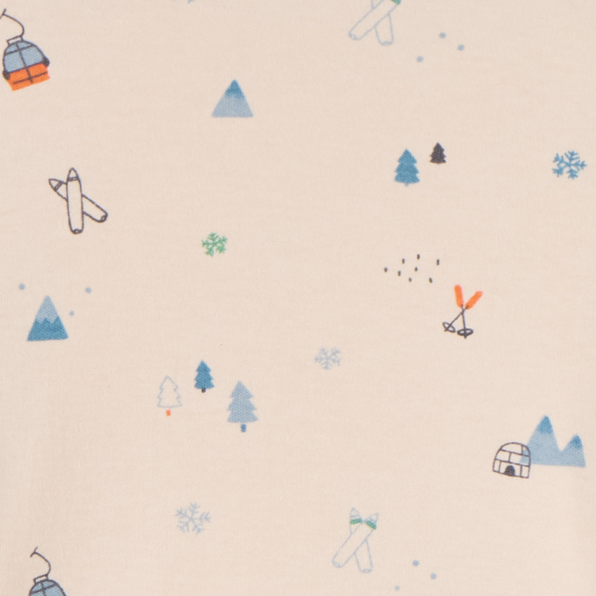 Sous-pull col montant imprimé ski pour bébé garçon 