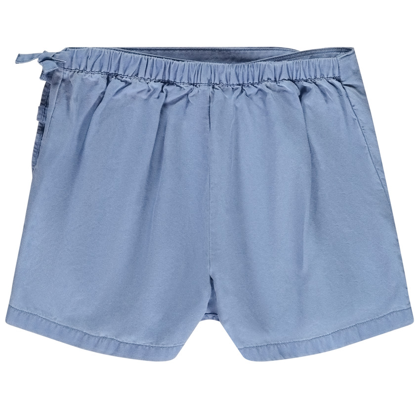 Jupe short uni en Tencel avec volants pour fille  