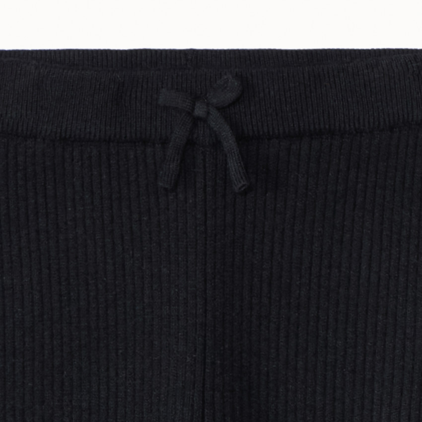Caleçon en tricot côte unie avec nœud décoratif fille 