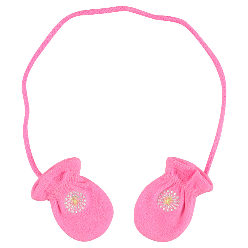 Moufles micropolaires reliés avec motif brodé 