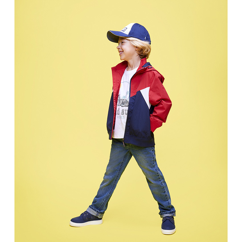 Casquette bicolore patch coordonnées GPS pour garçon 