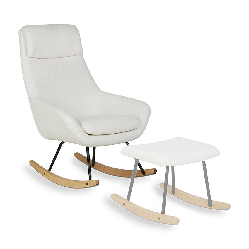 Fauteuil à bascule Rocking chair Nordic Sheep Cream 