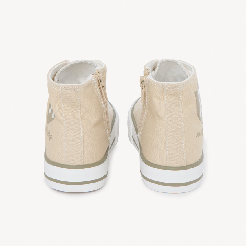 Hoge canvas sneakers met rits en wapenprint voor jongens 