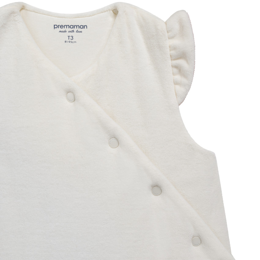 Gigoteuse sans manches TOG 3 en velours 18-36M Little Deer écru 