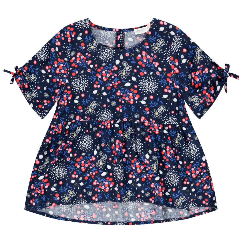 Tuniek met korte mouwen en bloemenprint voor meisjes 