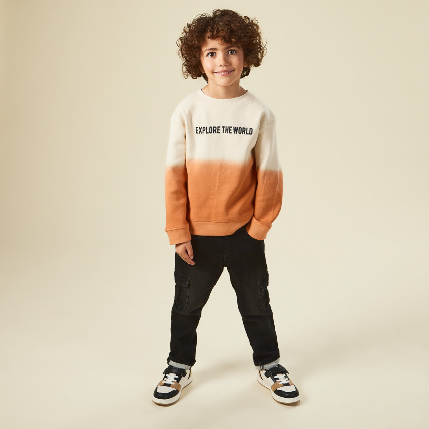 Jean cargo effet délavé pour garçon 