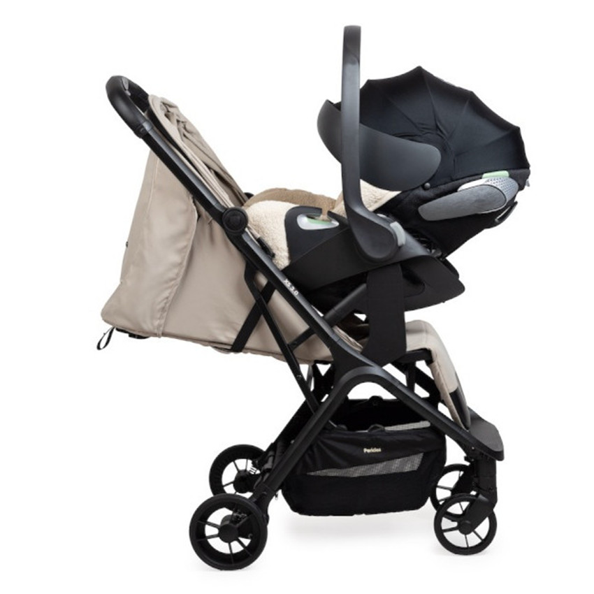 Poussette XS 3.0 ultra compacte + hab. pluie + sac de transport Dune Beige 