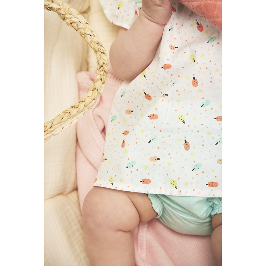 Ensemble tuniek met ijsjesprint en bloomer voor baby meisje 