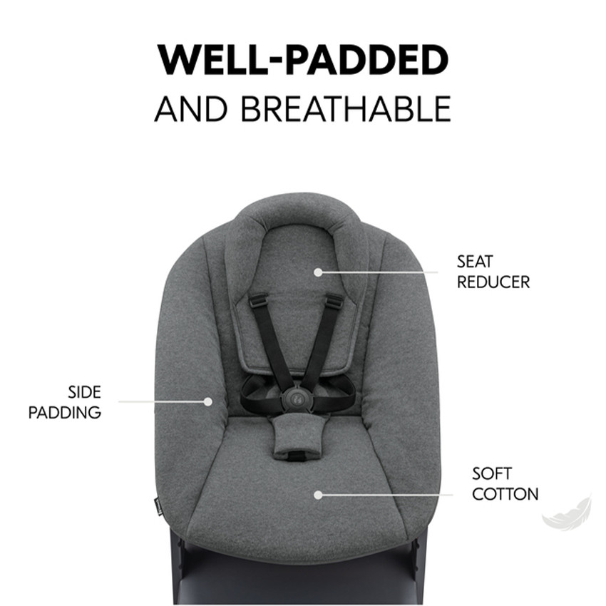 Set Chaise haute Alpha évolutieve avec Newborn Set Plus Dark Grey 