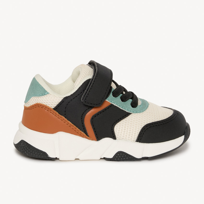 Sneakers met contrasterende inzetstukken voor baby jongen 