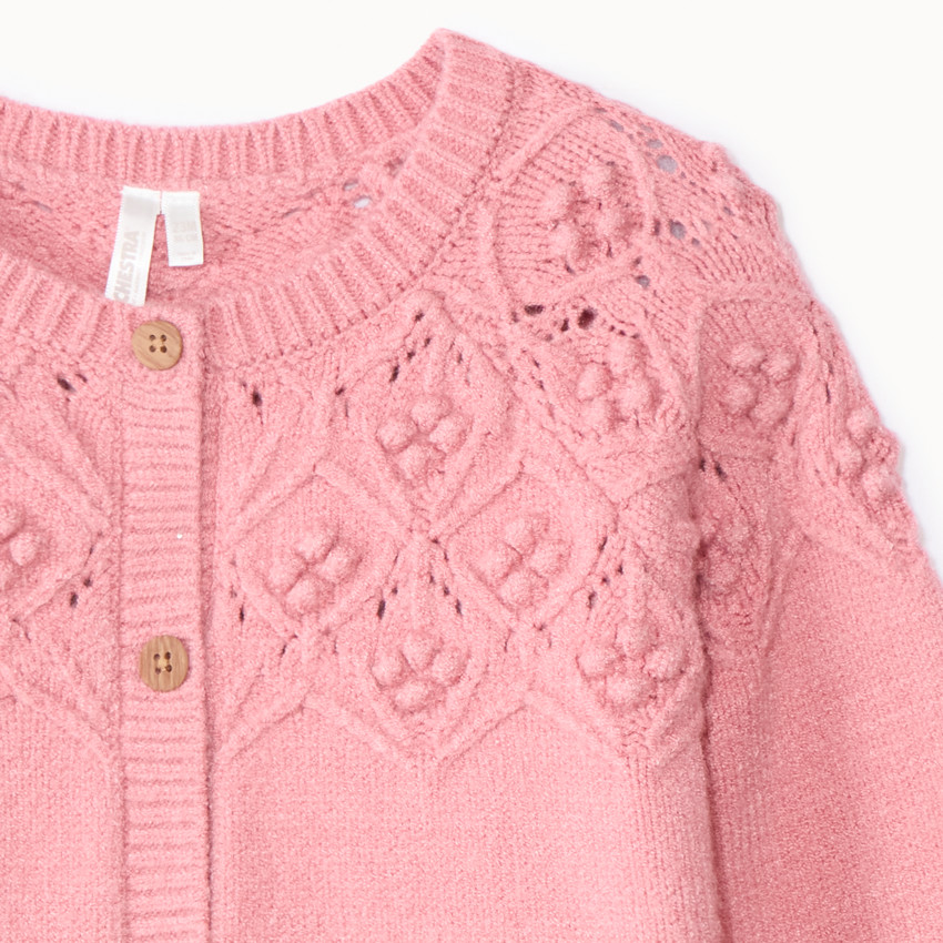 Oversized gebreid fantasievest voor babymeisje 