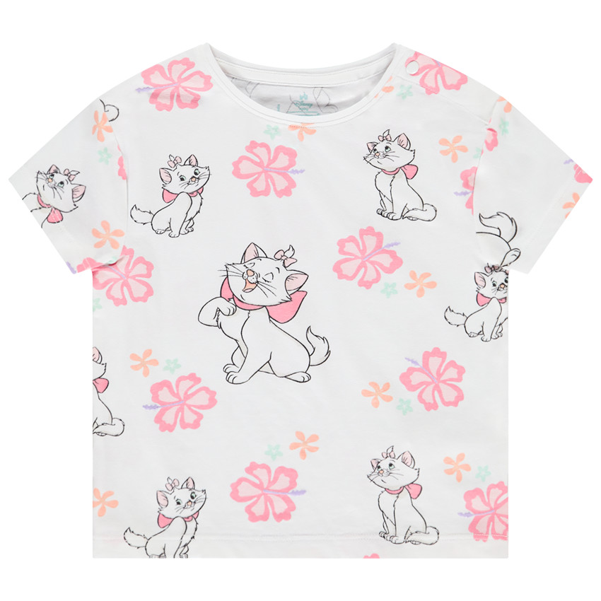 T-shirt met korte mouwen met Marie Disney-print voor meisjes 