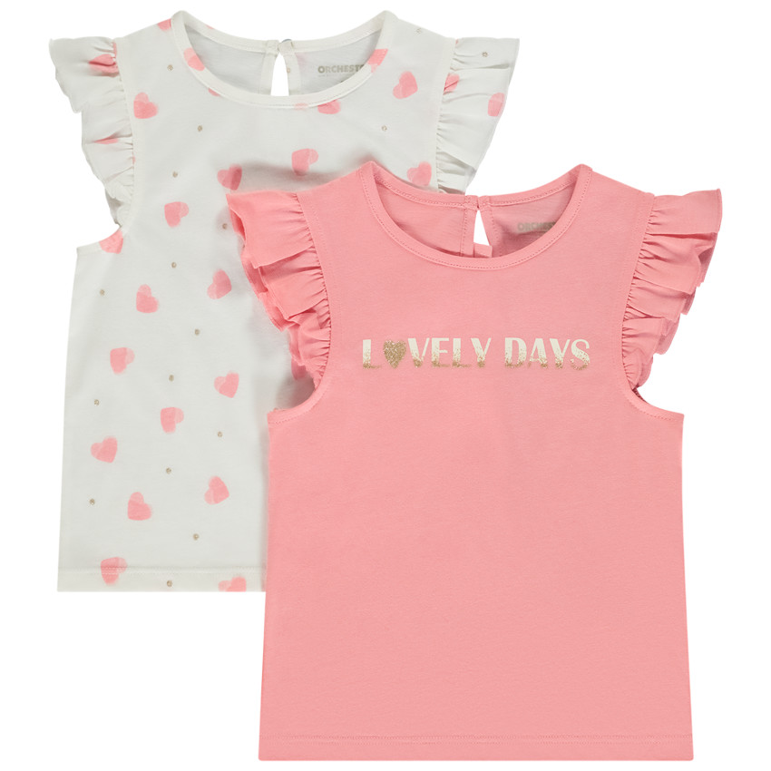 Lot de t-shirts manches courtes fantaisie pour bébé fille 