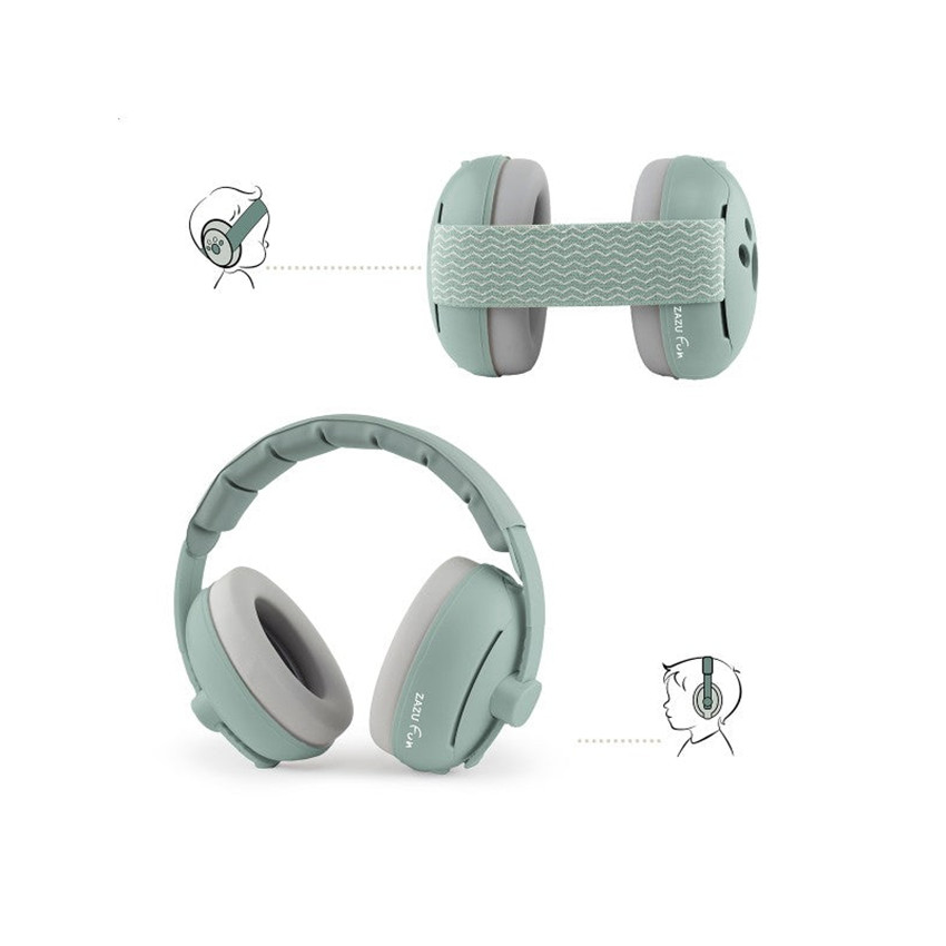 Casque anti-bruit évolutif 0-4ans Vert Sauge 