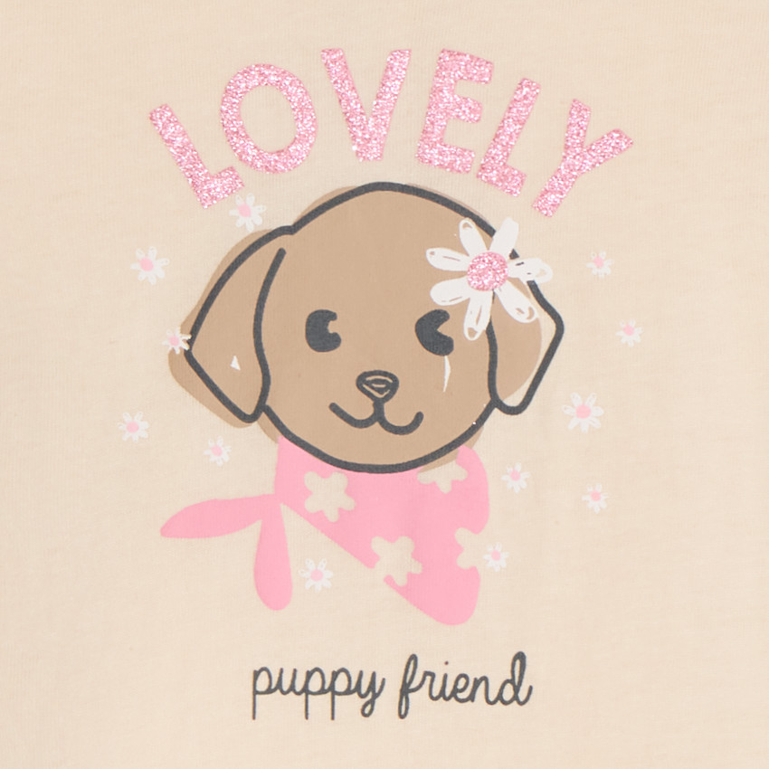 Langarm T-shirt met glitters voor meisje 