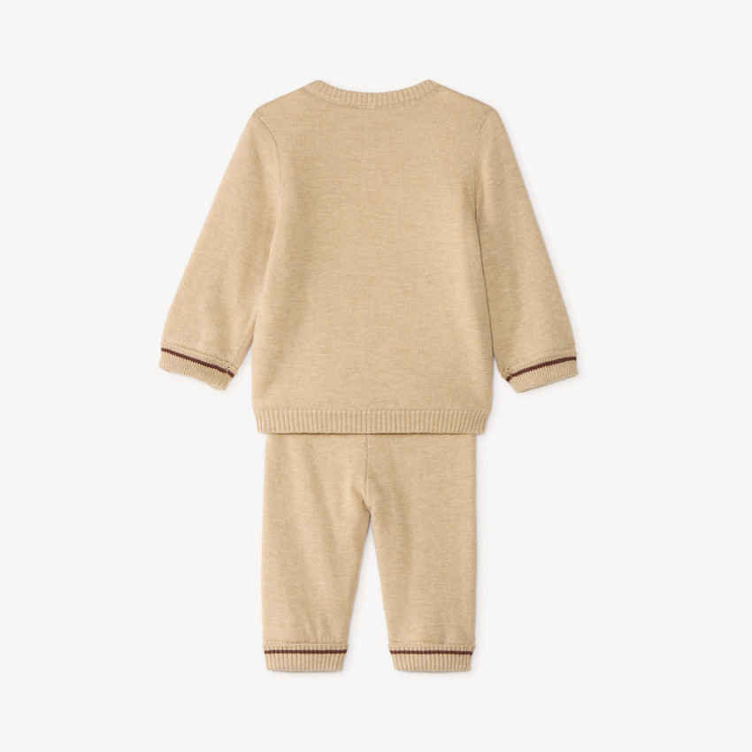 Tweedelige set met trui en broek voor babyjongen met leeuwenmotief 