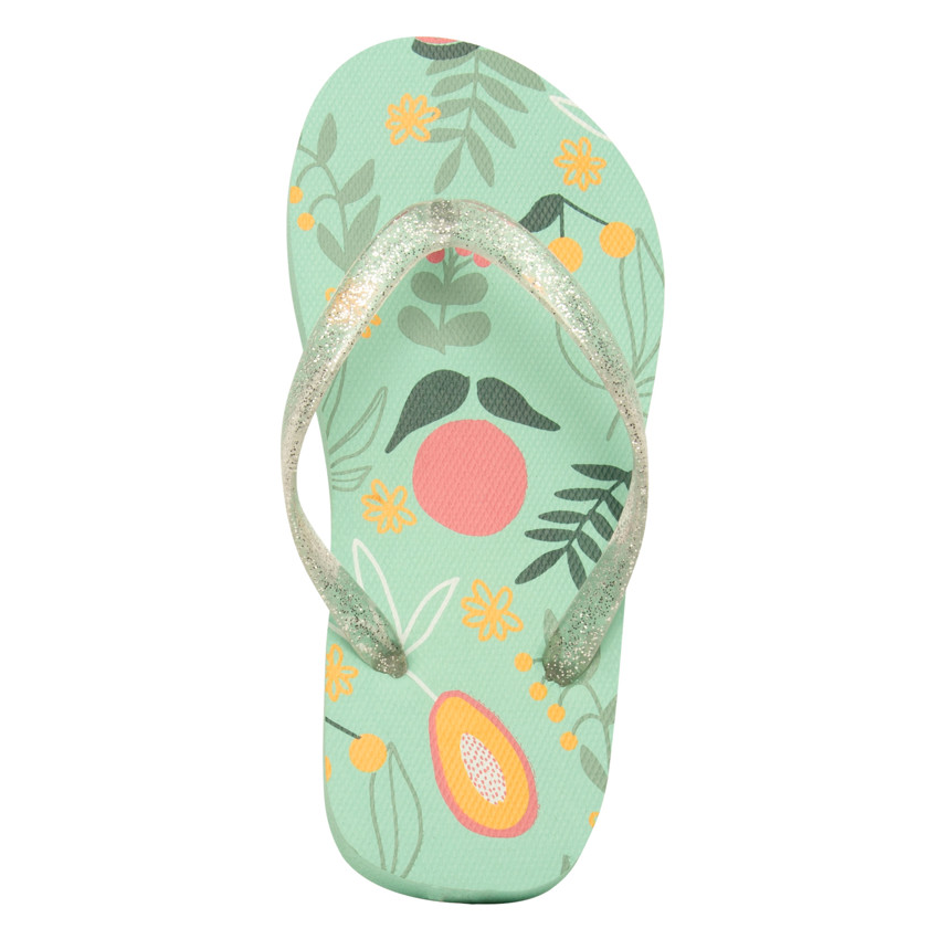 Slippers met glinsterende band en fruitprint voor meisjes met bandje volgens de leeftijd 