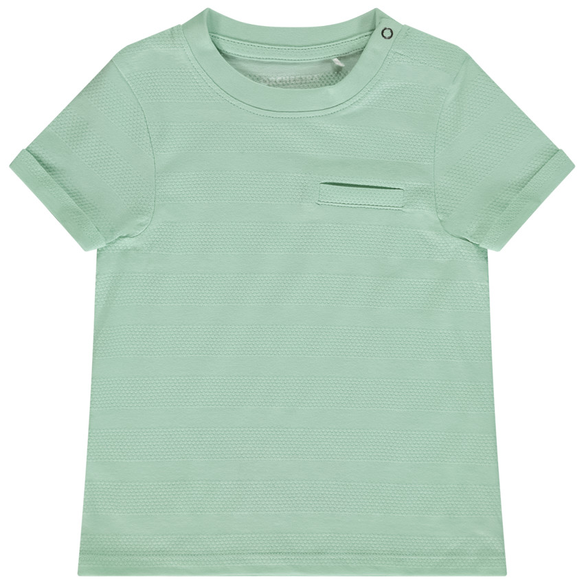 T-shirt met korte mouwen effen textuur voor baby jongen 