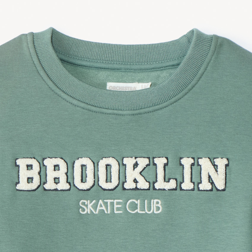 Sweatshirt van fleece met patchletters in lussen voor jongens 