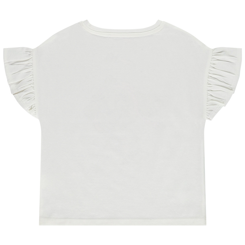 T-shirt manches courte volantée print Skye Pat Patrouille pour fille 