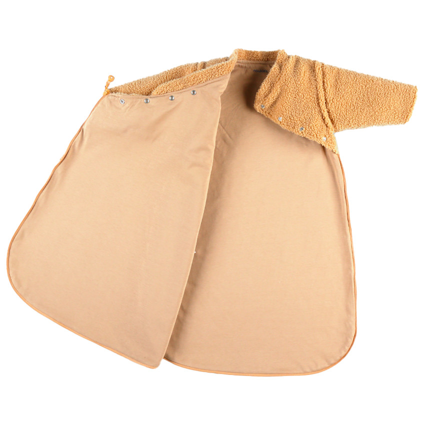 Gigoteuse avec manches amovibles en sherpa 70cm Camel 