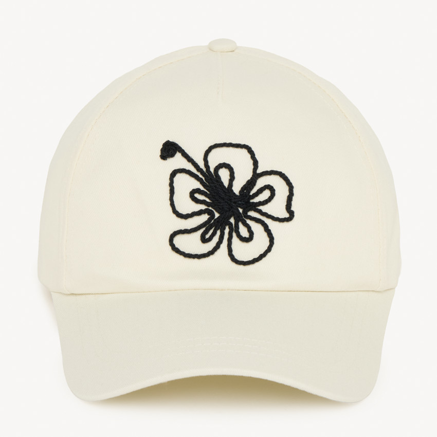 Casquette unie fleurs de tiaré en cording pour fille 