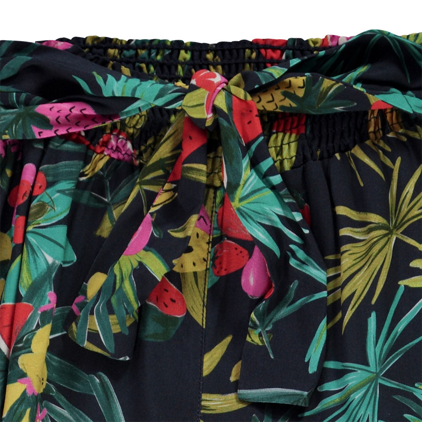 Korte broek vloeibaar met riem exotische print voor meisjes 