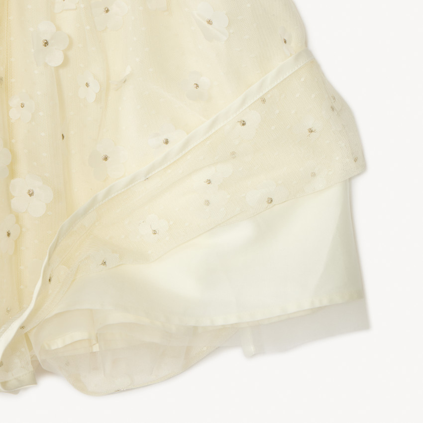 Jupe en tulle avec fleurs 3D pour fille 