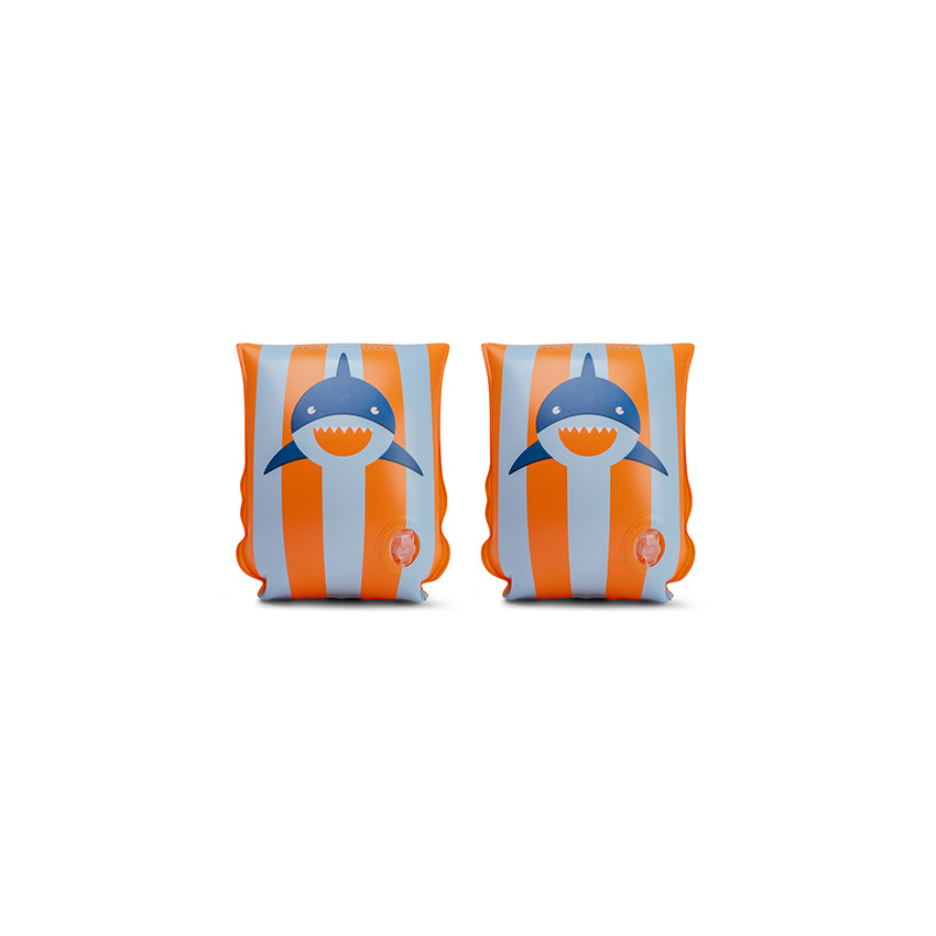 CUFF ESSENTIALS-SWIMMING ARMBANDS 2-6 YRS ORANGE BLUE SHARKS 