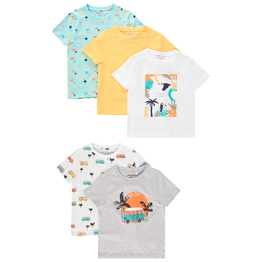 Lot de 5 T-shirts manches courtes pour enfant garçon 