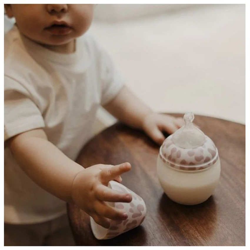 Biberon 240ml anti-colique en silicone Graouu Pink 